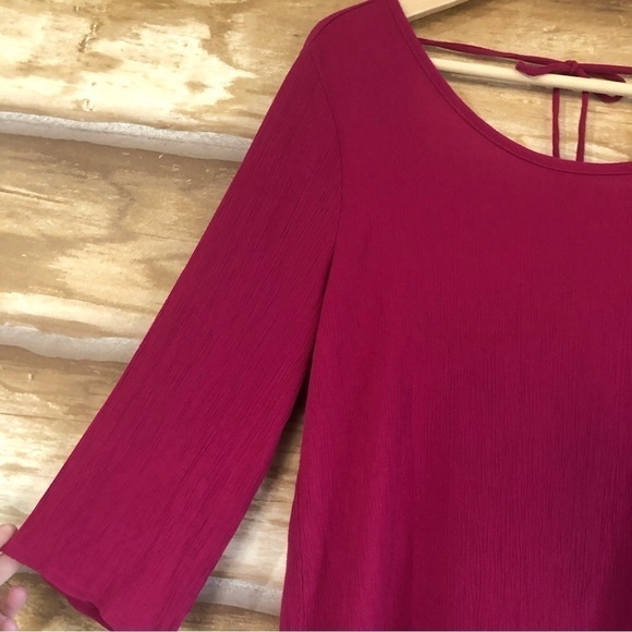 Xhilaration tassel trim open tie back scoop neck tunic top size large - Picture 9 of 16